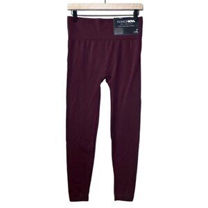 Women's L/XL NWT Fashion Nova Los Angeles Cozy Fleeced Lined Burgundy Leggings